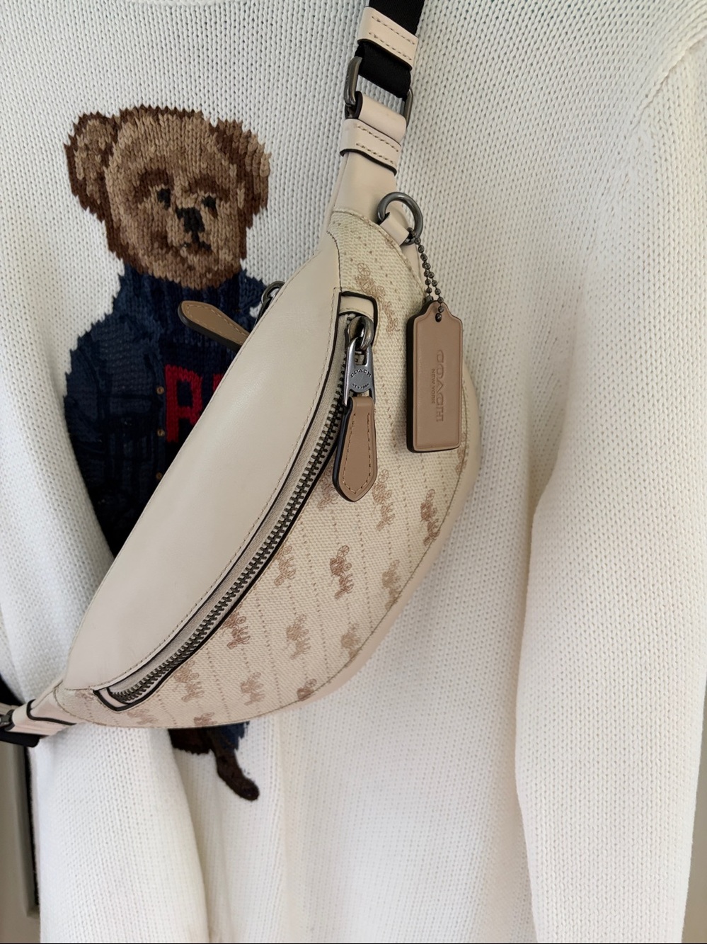 Coach Warren Mini Signature Carriage Dot Crossbody Belt Bag